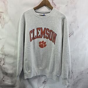 Vintage Clemson Sweatshirt Mens Large Gray Crew Neck 90s Pullover Russell Tigers